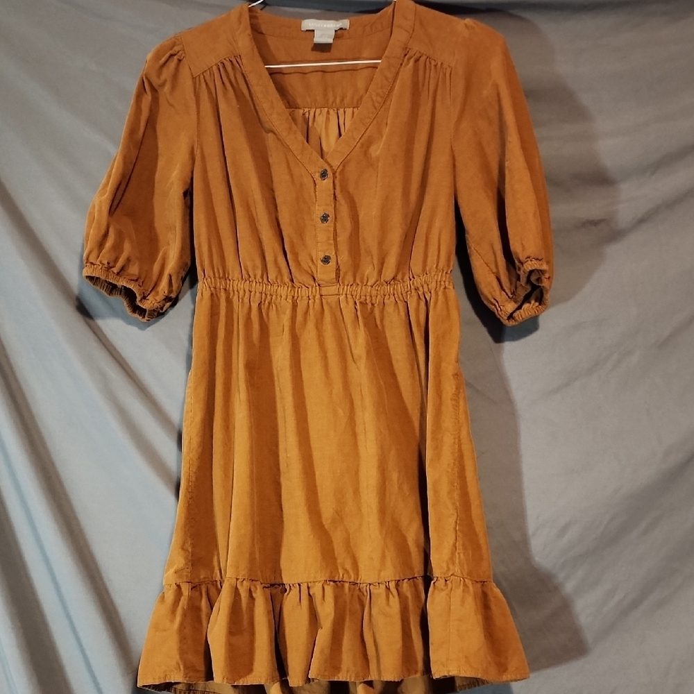 Lucky Brand Brown Mini Dress with Ruffle Hem